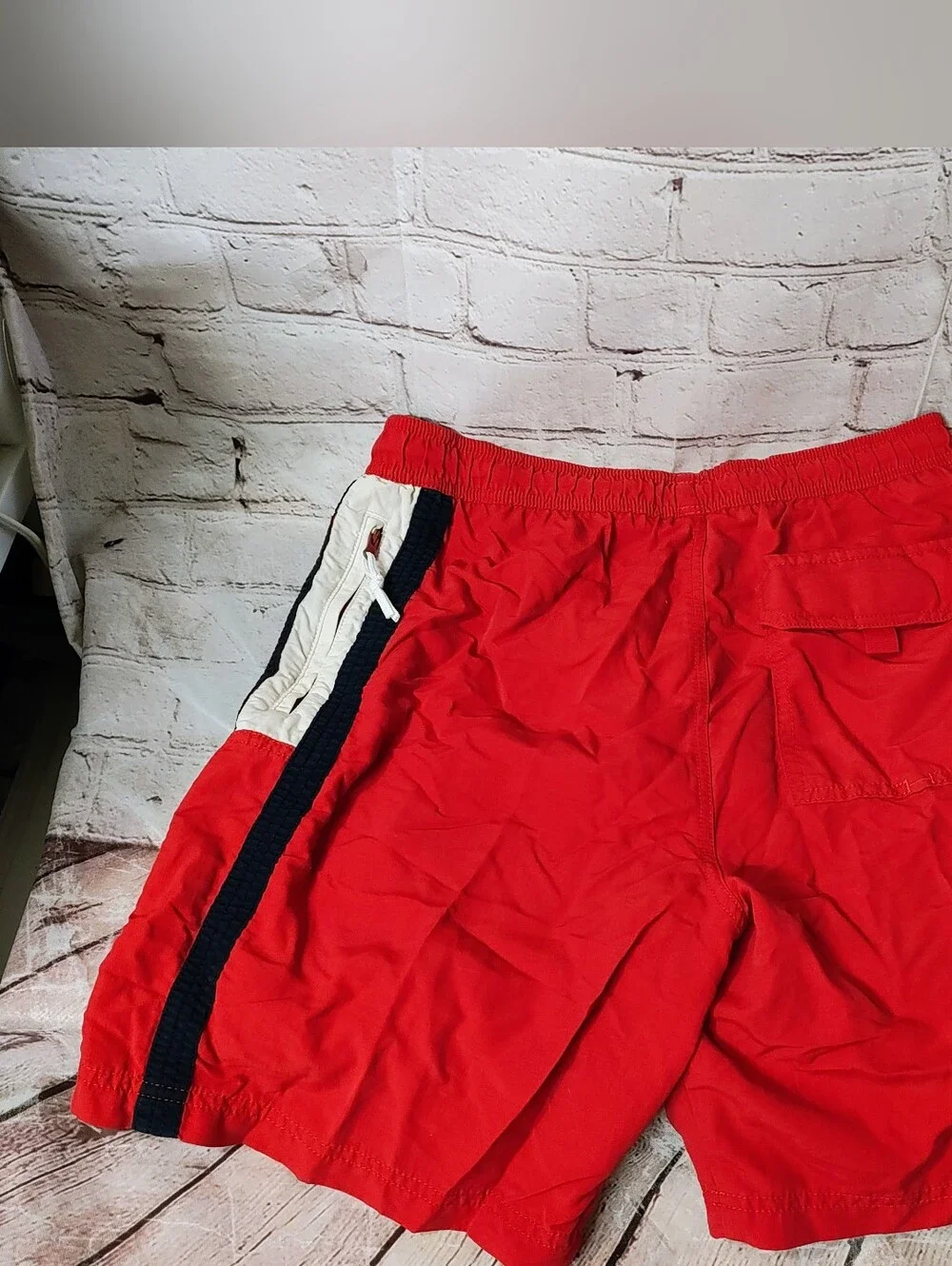 Tommy Hilfiger Red Flag Y2K Swim Shorts Small Liner